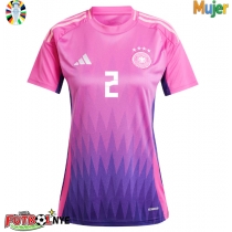 Camiseta Alemania Antonio Rudiger #2 Visitante Equipación para mujer Eurocopa 2024 manga corta